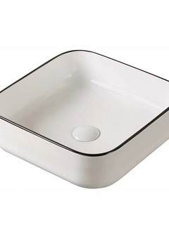 фото Умывальник накладной A423CBLG квадратный без перелива (385*385*140 мм)