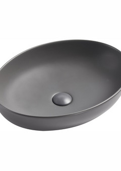 фото Умывальник накладной A433CDGRM серый матовый овальный без перелива (515*390*145 мм)