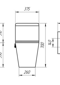 фото Унитаз-моноблок 5003B с биде безободковый, сиденье тонкое ДП, арматура (с гофрой и подводкой)