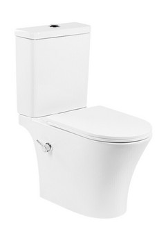 фото A2801B Унитаз-компакт, безободковый с биде, сиденье тонкое ДП, крепления, арматура, гориз. выпуск