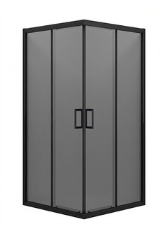 фото EG3BT Душевое ограждение квадрат EvaGold 90х90, профиль черный матовый, тонированное стекло