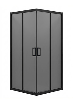 фото EG3BT Душевое ограждение квадрат EvaGold 100х100, профиль черный матовый, тонированное стекло