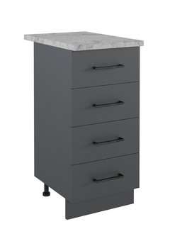 фото Стол рабочий/разделочный (4 ящика) - Графит (40*84*43)