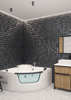 фото Ванна ГМ 1505*1505*700 с насосом OLB-840 с переливом