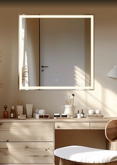 фото Зеркало Liberty 80x80 light прямоугольное с LED подсветкой