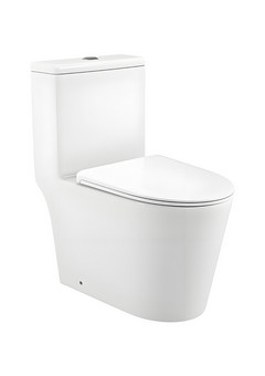 фото Унитаз-моноблок EG407T безободковый круговой смыв, сиденье тонкое ДП, арматура (с гофрой и подводкой)