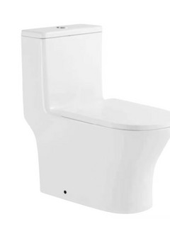 фото Унитаз-моноблок EG408T безободковый круговой смыв, сиденье тонкое ДП, арматура (с гофрой и подводкой)