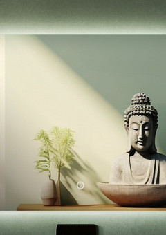 фото Зеркало Maria 120x100 light прямоугольное с LED подсветкой (2 варианта навеса)