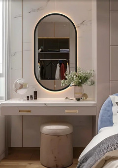 фото Зеркало Richard Neo black 120х60 light овальное с LED подсветкой (2 варианта навеса)