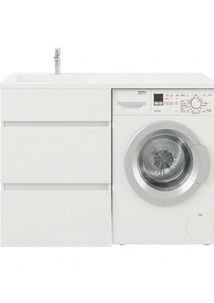фото Тумба Орион 120 №2 (ум. Лакшери V120D1, Лакшери V121D1 с кронштейном и сифоном) под стиральную машину